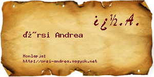 Örsi Andrea névjegykártya